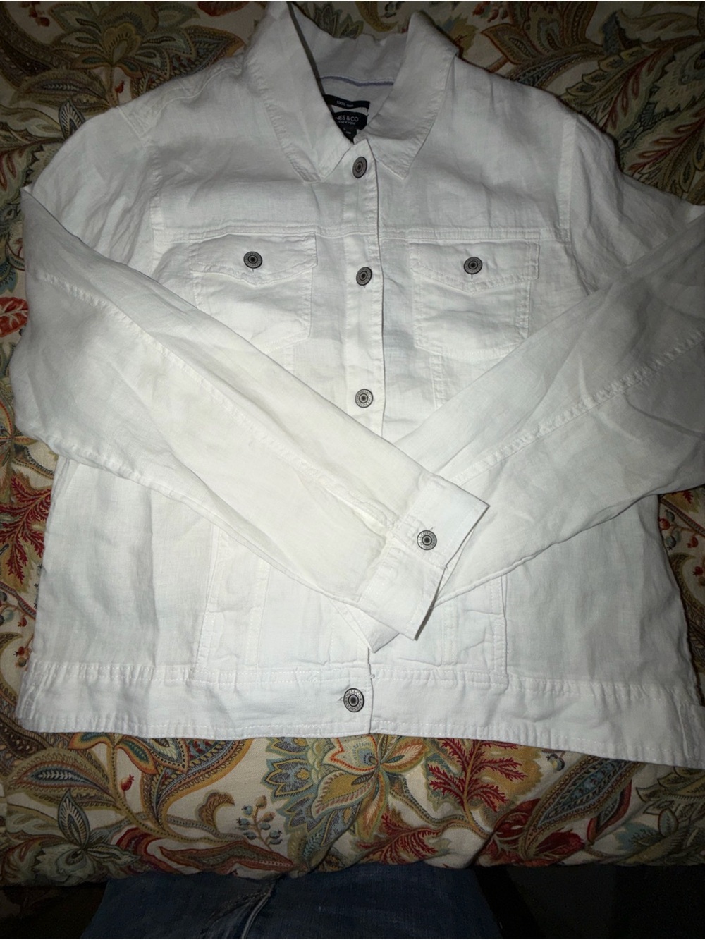 NWT Jones New York JNY | 100% Linen European Flax Jacket | White | Size XL